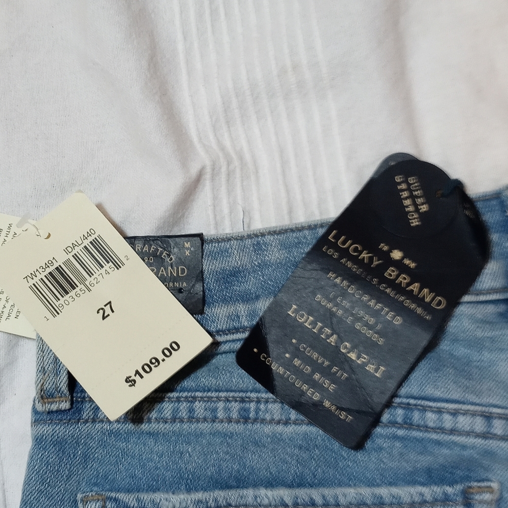 NWT LUCKY BRAND LOLITA CAPRI JEANS WOMENS 4 CROPPED PANTS MID RISE CURVY FIT - Picture 6 of 7